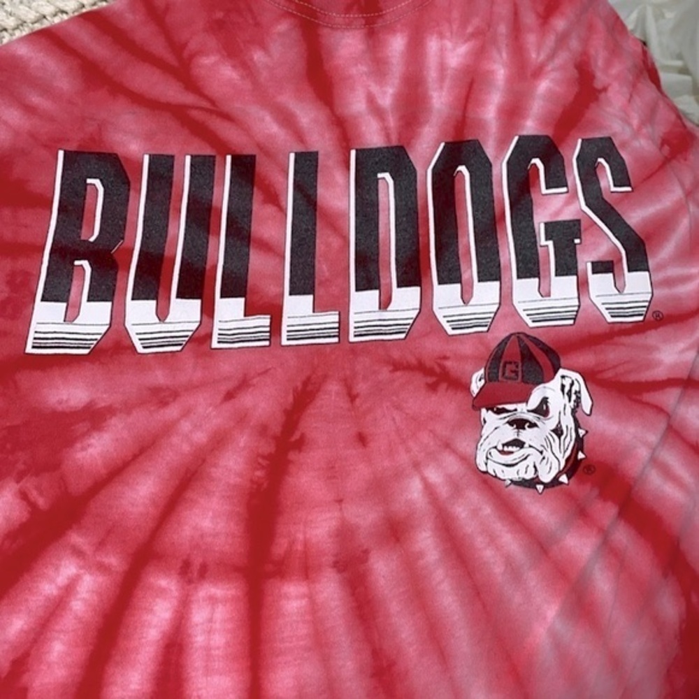 Georgia Bulldogs red tie die collegiate graphic T-shirt size medium - Picture 4 of 4